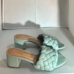 Vizzano Mint Green Braided Puffy Strap Block Heel Mules - Size 7